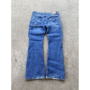 Levis 518 Jeans Womens 13 Medium Blue Flare Bootcut Stretch Denim Distressed Y2K